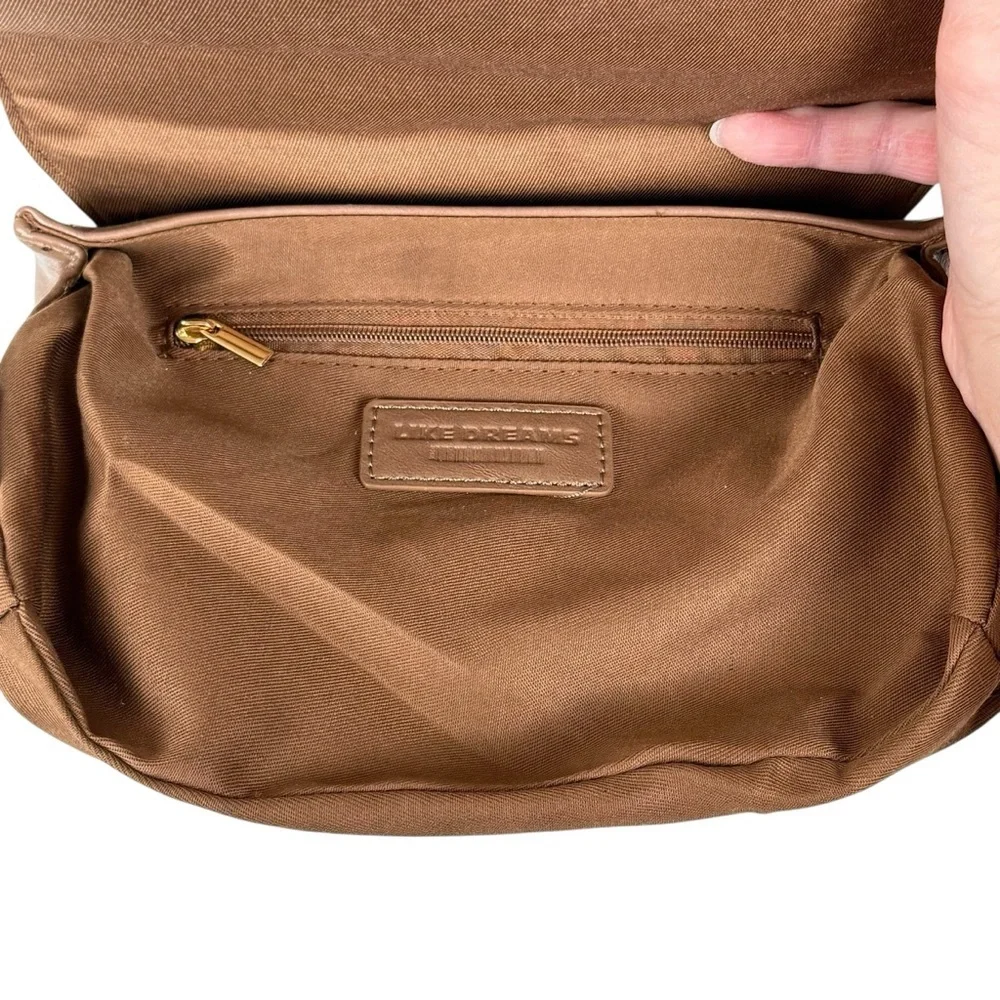 Like Dreams Taupe Quilted Shoulder Bag with Tortoise Chain & Detachable Strap